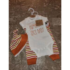 Rae Dunn PUMPKIN SPICE BABY 3 PIECE 0-3 month